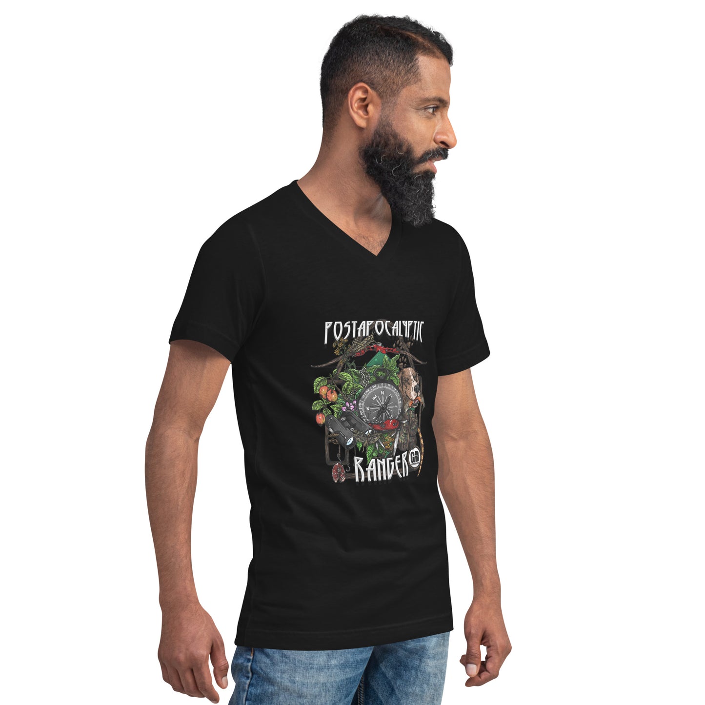Post-Apocalyptic Ranger Unisex Short Sleeve V-Neck T-Shirt